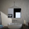 Magnolia - Miroir de salle de bain rectangulaire réversible 70x50cm (noir/cuir)