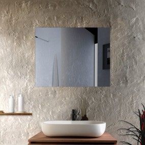 Bill - Specchio bagno rettangolare reversibile 91x92cm, non illuminato