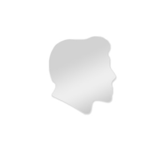Renzo - Specchio sagomato per bagno, raffigurante un profilo maschile