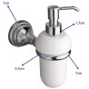 Accessori bagno-Dispenser dosasapone in ceramica bianca ottone cromato