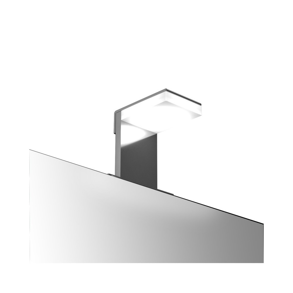 Prime - Miroir de salle de bain rectangulaire avec lampe Made in Italy