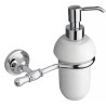 Accessori bagno - Dispenser dosa sapone ceramica bianca ottone cromato