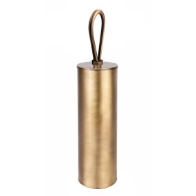 Porta scopino da appoggio in ottone con finitura in bronzo spazzolato