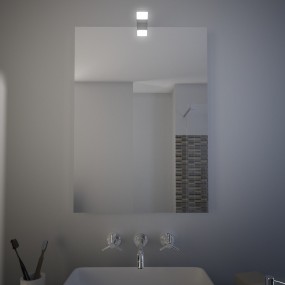 Monel - Miroir de salle de bain avec lampe LED parfait pour les salles de bains de petite et moyenne taille, Made in Italy