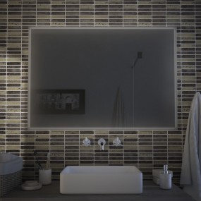 Hana - Miroir rectangulaire avec applique de salle de bain Made in Italy