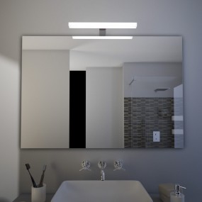 Aka - Specchio bagno rettangolare con lampada led Made in Italy