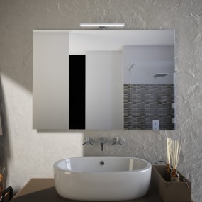 Feder - Specchio da parete bagno con lampada led Made in Italy