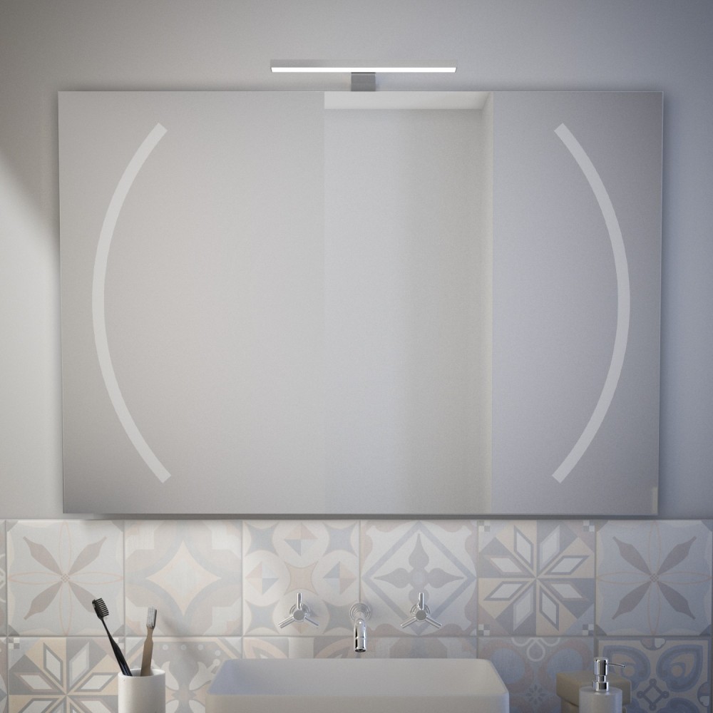 Boom - Miroir de salle de bain avec double lumière LED Made in Italy