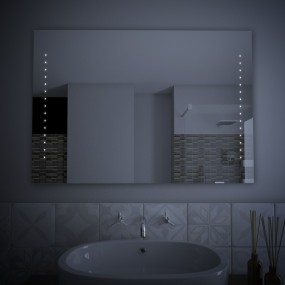 Woolly - Miroir mural de salle de bain rétroéclairé par LED Made in Italy