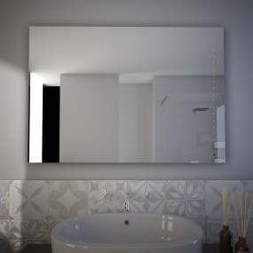 Woolly - Specchio rettangolare retroilluminato da bagno Made in Italy