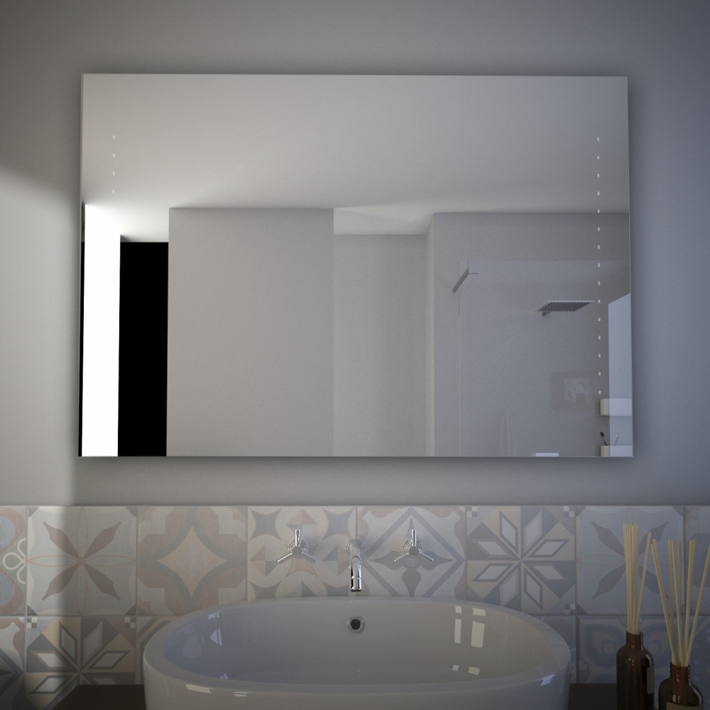 Woolly - Miroir de salle de bain rectangulaire rétroéclairé Made in Italy