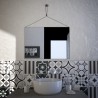 Magnolia - Miroir de salle de bain rectangulaire réversible 70x50cm (noir/cuir)