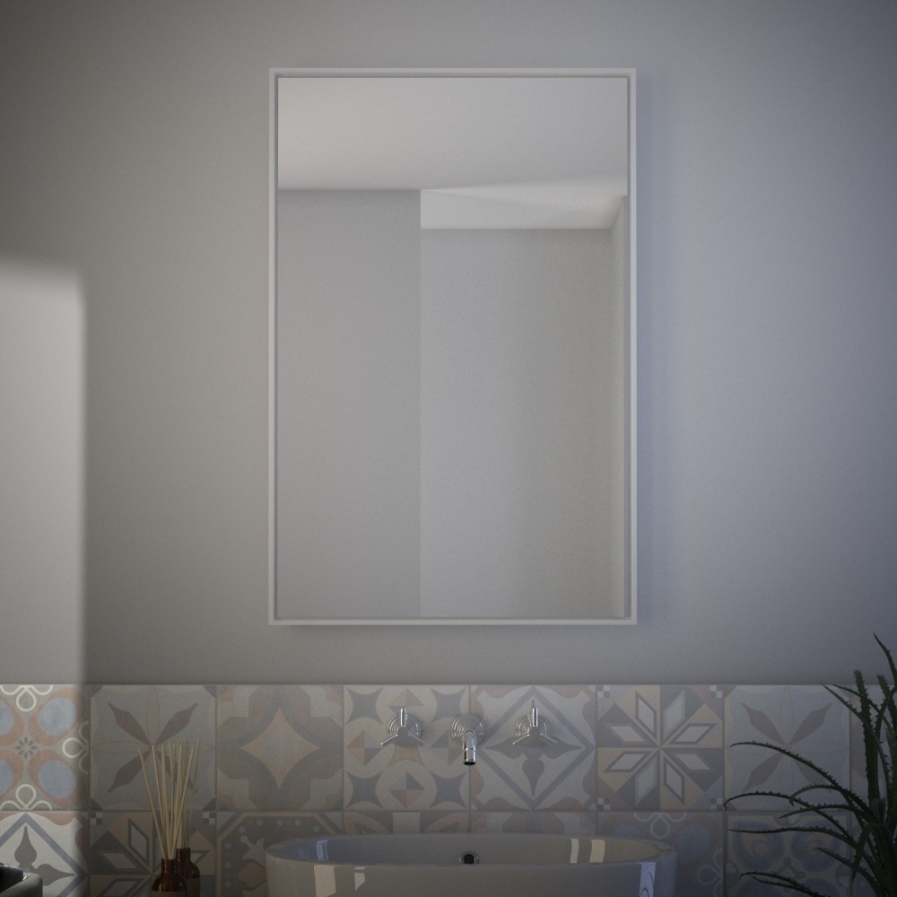 Molten - Specchio per bagno retroilluminato led, rettangolare, reversibile Made in Italy