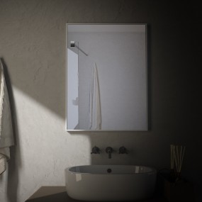 Rex - Miroir de salle de bain avec cadre blanc