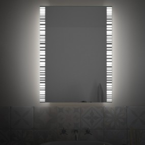 Serena - Miroir de salle de bain rétro-éclairé sur les côtés du verre Made in Italy