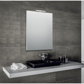 Innovo - Miroir de salle de bain réversible bord poli 60x80cm avec cadre périmétrique et lampe led