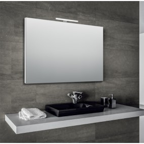 Innovo - Miroir de salle de bain réversible bord poli 100x70cm avec cadre périmétrique et lampe led
