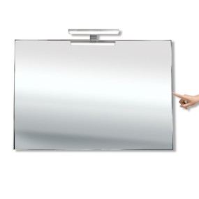 Naviom - Miroir de salle de bain rectangulaire réversible avec lampe led et interrupteur tactile