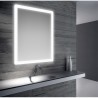 Ambient - Miroir en forme avec coins arrondis et cadre sablé rétroéclairé par LED avec film Safe