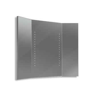 Eve - Miroir de salle de bain rectangulaire (3 portes) avec éclairage