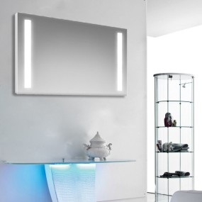 Miroir de salle de bain avec bandes latérales rétroéclairées par LED Fabriqué en Italie