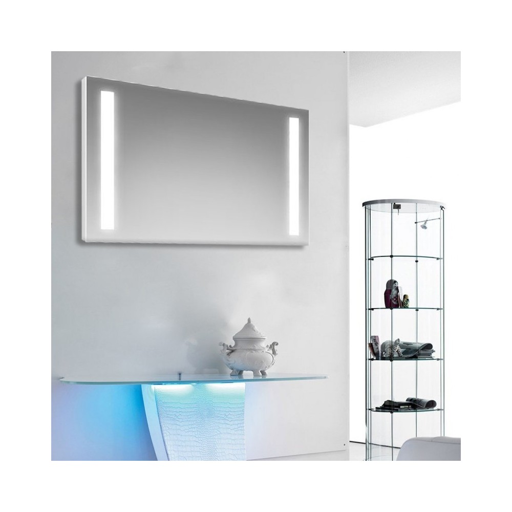 Miroir de salle de bain avec bandes latérales rétroéclairées par LED Fabriqué en Italie