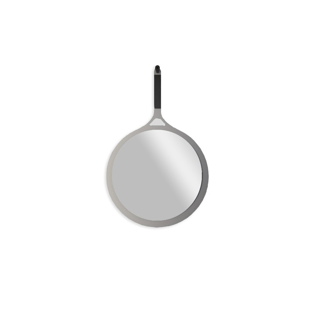 Spalding-Specchio bagno sagomato con cornice bianca in ferro diam.60cm