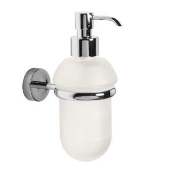 Accessori bagno - Dispenser dosa sapone: vetro satinato ottone cromato
