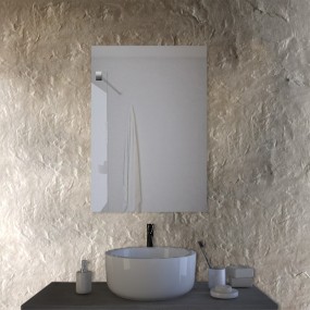 Miley - Miroir mural rectangulaire réversible (100x70cm) Made in Italy