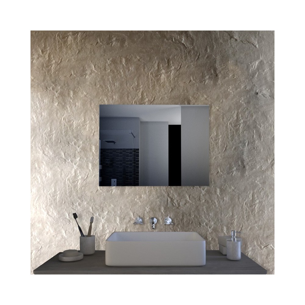 Miley - Miroir mural rectangulaire réversible (80x70cm) Made in Italy