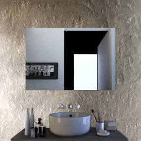 Miley - Miroir mural rectangulaire réversible (110x80cm) Made in Italy