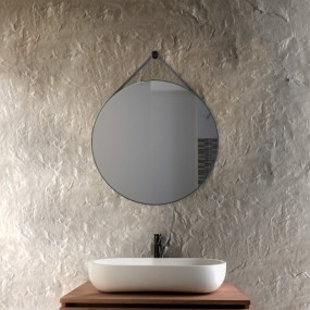 Mirta - Miroir de salle de bain avec cadre noir