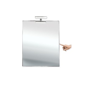 Naviom - Miroir de salle de bain avec bouton tactile pour l'éclairage
