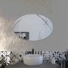 Sound oval - Miroir de salle de bain ovale avec gravures 70x120cm