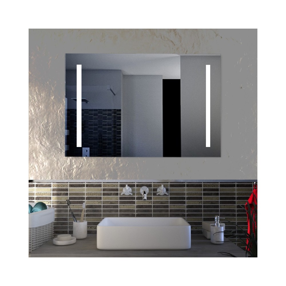 Sibilla - Miroir de salle de bain avec bandes rétroéclairées