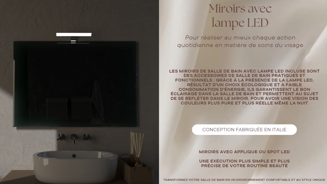 Lampe Miroir Salle de Bain LED 5W, IP44 Etanche 30cm Pince