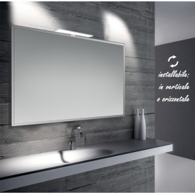 Diana - Specchio reversibile da bagno con cornice bisellata 100x70 cm con lampada led 7W