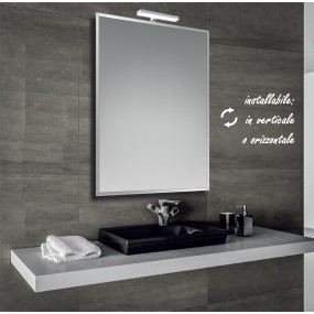 Marina - Specchio reversibile da bagno con cornice bisellata 60x80 cm con lampada led 6W