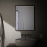 Rex - Specchio da bagno rettangolare reversibile con telaio perimetrale nero o bianco