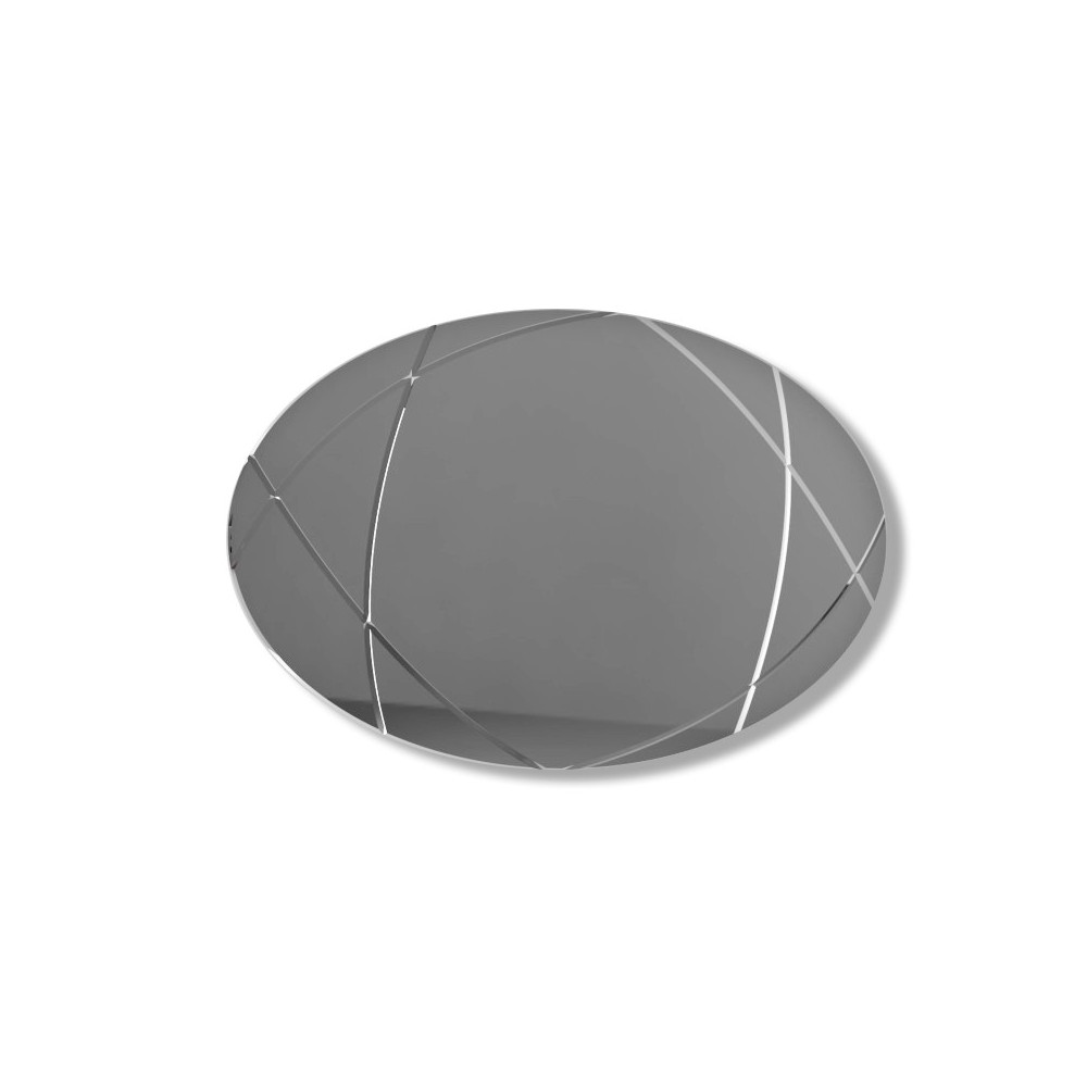 Sound ovale - Specchio ovale con incisioni 70x120cm