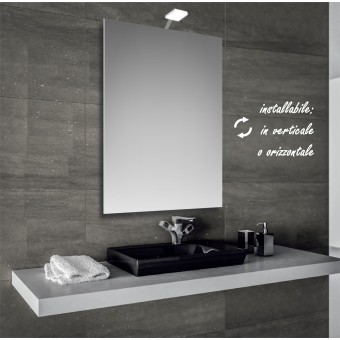 Ecoled - Specchio reversibile da bagno filo lucido 50x70 cm con lampada led 4W