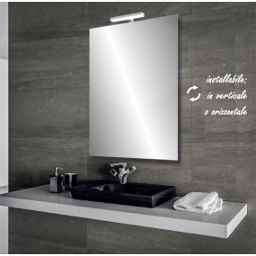 Olimpia - Specchio reversibile da bagno filo lucido 60x80 cm con lampada led 5W