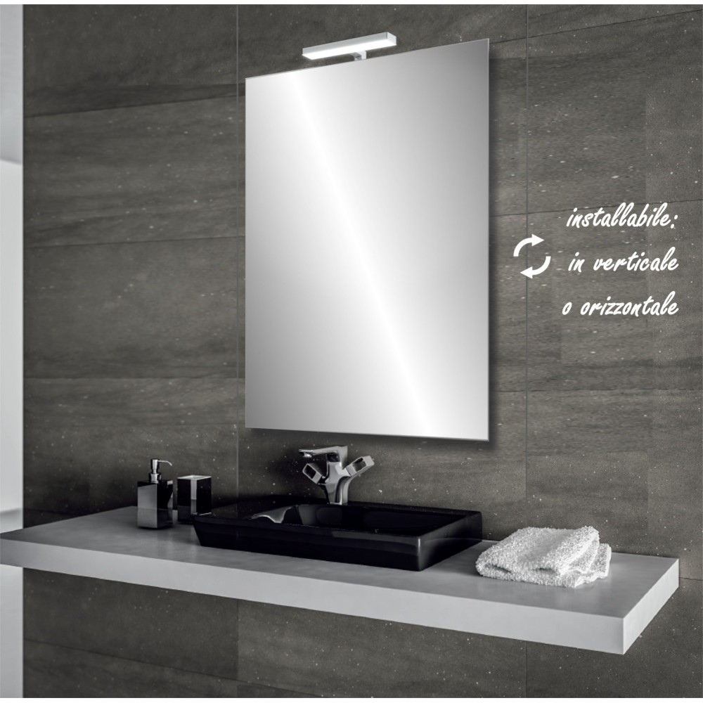 EMKE LED specchio da bagno 50x70cm specchio da bagno con illuminazione specchio a luce bianca fredda specchio da bagno specchio da parete con interruttore touch anti-appannamento 